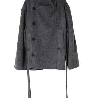 Muss Structured Double Two-Way Half Wool Coat