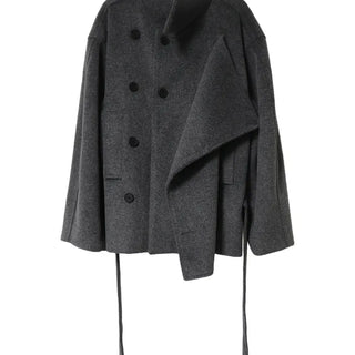 Muss Structured Double Two-Way Half Wool Coat