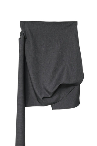 GER MINI FREE UNBALANCED BUNDLED WRAP SKIRT