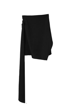 GER MINI FREE UNBALANCED BUNDLED WRAP SKIRT