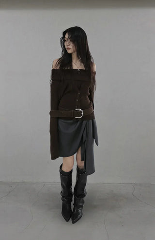 GER MINI FREE UNBALANCED BUNDLED WRAP SKIRT