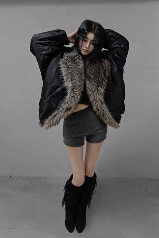 ANGORA SOFT WRAP KNIT SHORTS