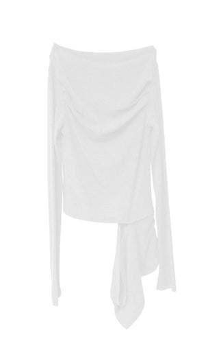 CREE CUT-OUT DRESS SLIM FIT LONG-SLEEVED TOP