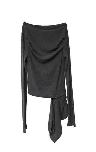 CREE CUT-OUT DRESS SLIM FIT LONG-SLEEVED TOP