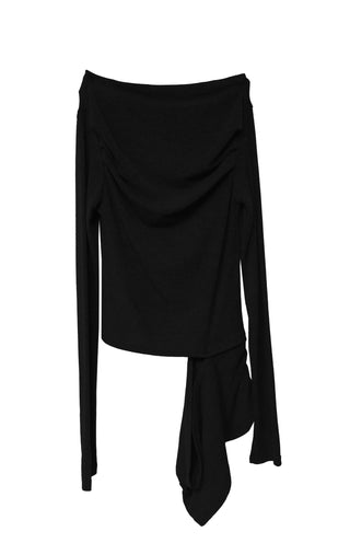 CREE CUT-OUT DRESS SLIM FIT LONG-SLEEVED TOP