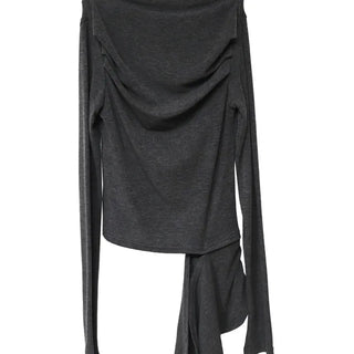 CREE CUT-OUT DRESS SLIM FIT LONG-SLEEVED TOP