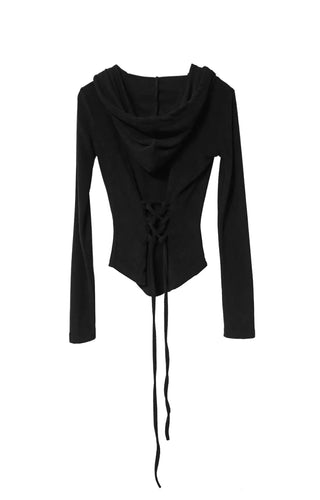 TOWEL BACK CORSET VELVET SLIM SWEATSUIT SET