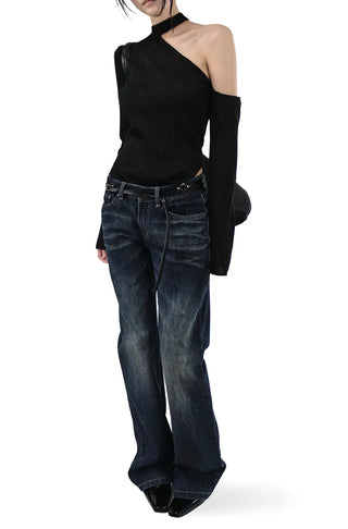 SHADOW LOW VINTAGE WASHING SLIM BOOTCUT DENIM