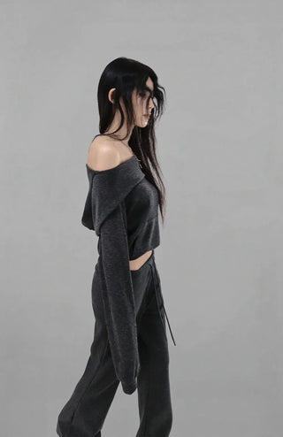 MISTY DRESS TWO-WAY OFF-SHOULDER HOODED TOP