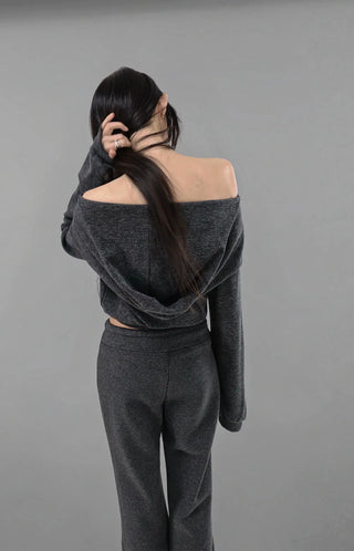 MISTY DRESS TWO-WAY OFF-SHOULDER HOODED TOP