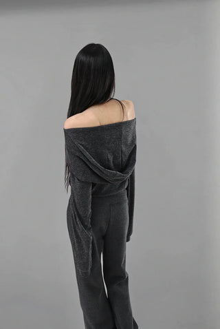 MISTY DRESS TWO-WAY OFF-SHOULDER HOODED TOP