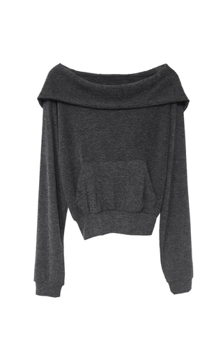 MISTY DRESS TWO-WAY OFF-SHOULDER HOODED TOP