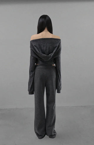 MISTY DRESS TWO-WAY OFF-SHOULDER HOODED TOP