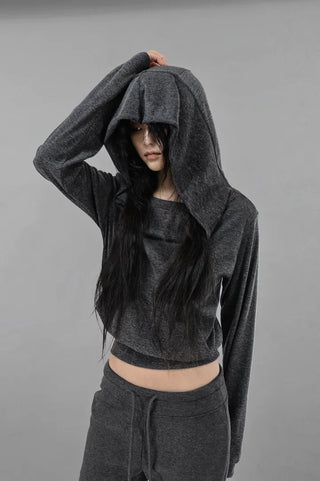 MISTY DRESS TWO-WAY OFF-SHOULDER HOODED TOP