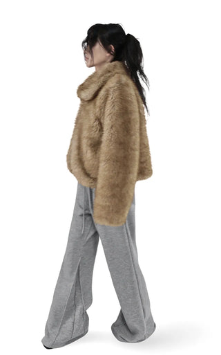 Warm Lace Halter Sweat Woven Button Knit Top