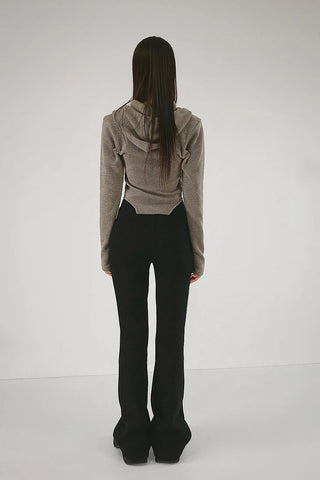 Jessie Line Cut Slit Two-Way Golji Hooded Zip-Up