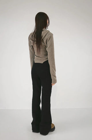 Jessie Line Cut Slit Two-Way Golji Hooded Zip-Up