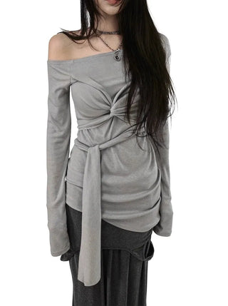 RANI BUNDLED WRAP STRAP HALF LONG SLEEVE TEE