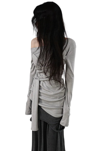 RANI BUNDLED WRAP STRAP HALF LONG SLEEVE TEE