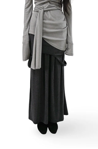 RANI BUNDLED WRAP STRAP HALF LONG SLEEVE TEE