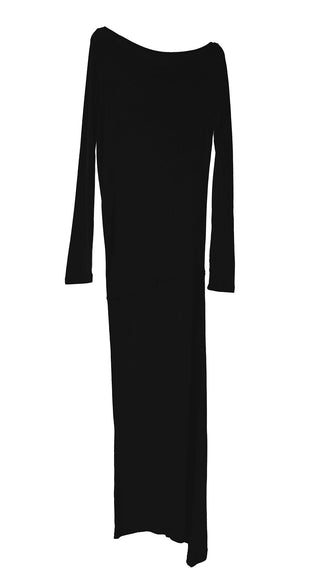 U-TURN UNBALANCED MAXI DRAPED LONG DRESS