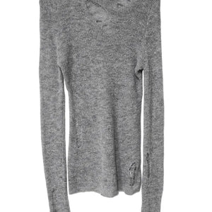 KUN DESTROYED ROUND LONG-SLEEVED DAMAGE KNITWEAR