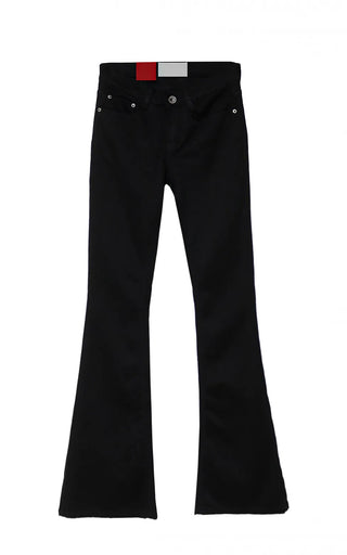 OO MID-RISE REAL SLIM BOOTCUT BLACK LONG PANTS