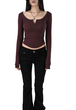 OO MID-RISE REAL SLIM BOOTCUT BLACK LONG PANTS