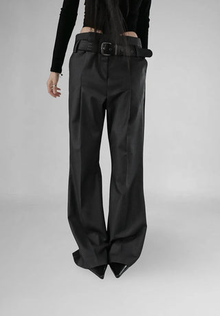 COO LOW-WAIST WIDE PINTUCK SLACKS
