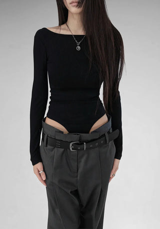 COO LOW-WAIST WIDE PINTUCK SLACKS