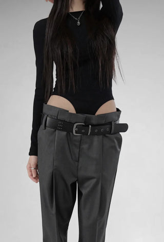 COO LOW-WAIST WIDE PINTUCK SLACKS
