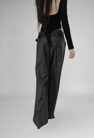COO LOW-WAIST WIDE PINTUCK SLACKS
