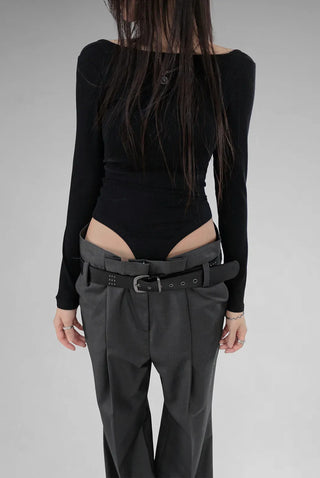 COO LOW-WAIST WIDE PINTUCK SLACKS