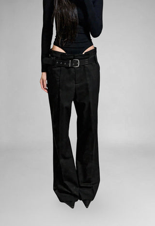 Open-Back Lip Neck Twist Back Fit Bodysuit Long-Sleeved Top