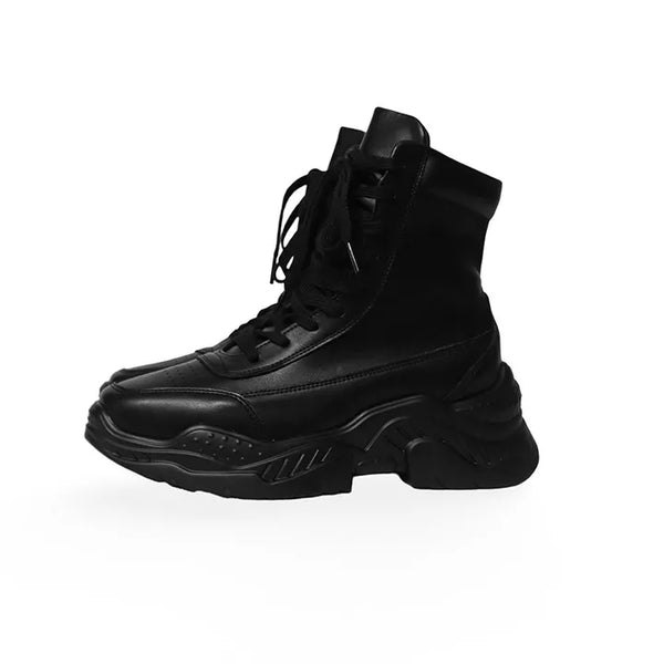 SLIM LACE-UP FLATFORM SNEAKERS