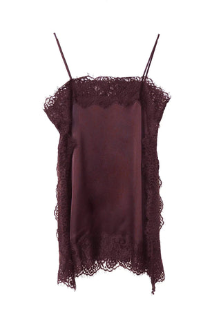 COLD SATIN LACE LAYERED MINI DRESS