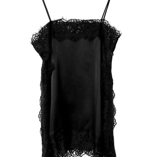 COLD SATIN LACE LAYERED MINI DRESS