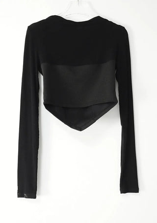 Corset cut shirring two-way off-shoulder crop top