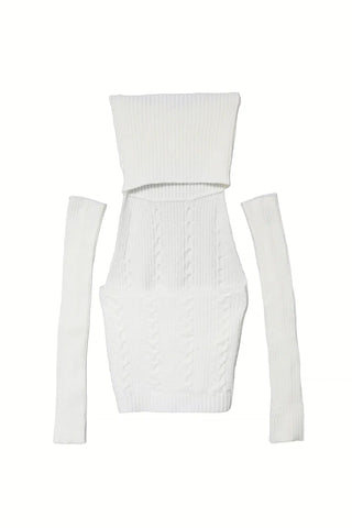 Cable Turtleneck Knit Warmer Set