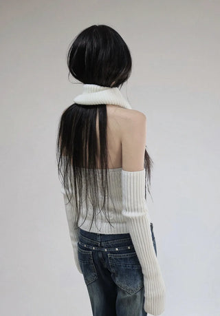 Cable Turtleneck Knit Warmer Set