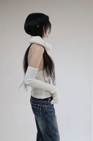 Cable Turtleneck Knit Warmer Set