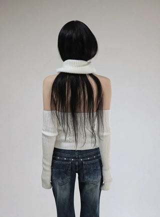 Square Rivet Low-Rise Slub Dark Denim Bootcut Denim Pants