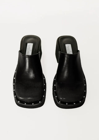 Gradient studded block heel mule