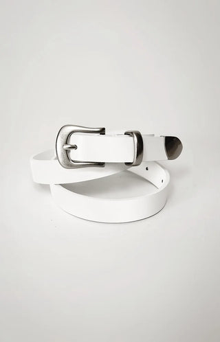 Natural cowhide bold buckle leather belt