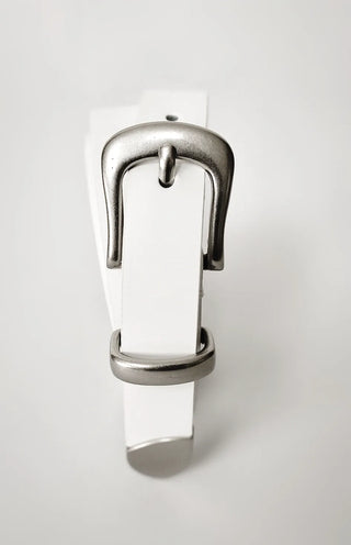 Natural cowhide bold buckle leather belt