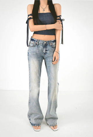 Denim Top Beachwear Square Strap Nashi Top