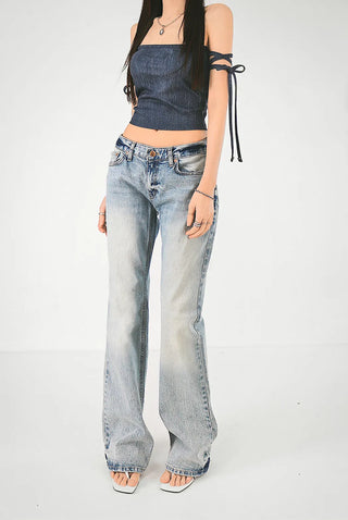 Denim Top Beachwear Square Strap Nashi Top