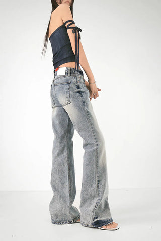 Denim Top Beachwear Square Strap Nashi Top