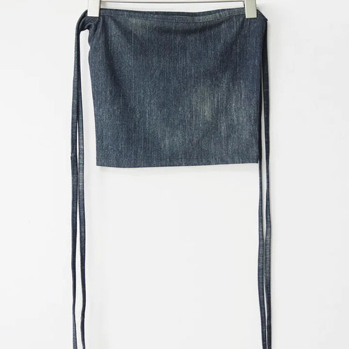 Denim Top Beachwear Square Strap Nashi Top