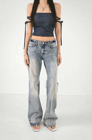 Denim Top Beachwear Square Strap Nashi Top